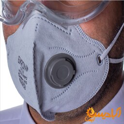 40عدد ماسک ffp2)N95) سوپاپ دار برند EMRON مناسب مراکز صنعتی، کارخانه ها، مراکز بهداشتی و...