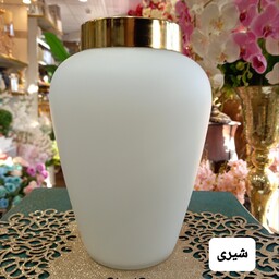 گلدان شیشه ای رنگی رومیزی آبکاری لاستر مدل کاترین(عالیجناب)