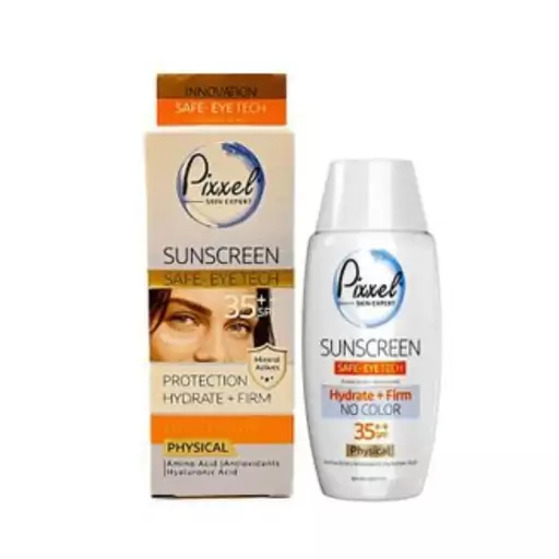 کرم ضد آفتاب دور چشم پیکسل بی رنگ فیزیکال SPF35 حجم 50ml