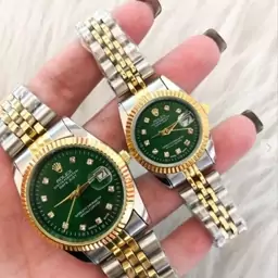 ساعت ست مردانه زنانه عقربه ای رولکس Rolex صفحه سبز عمده و تک