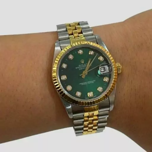 ساعت ست مردانه زنانه عقربه ای رولکس Rolex صفحه سبز عمده و تک