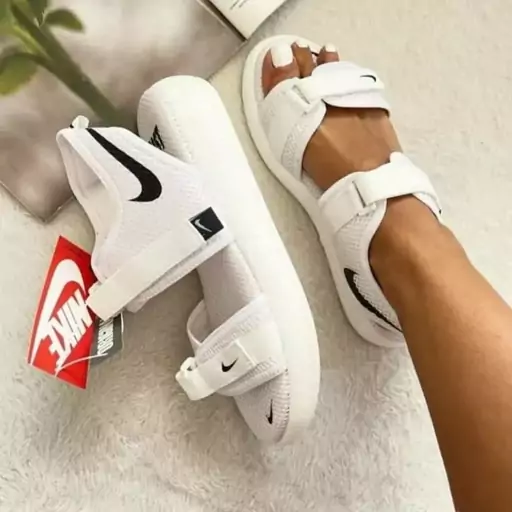 صندل راحتی زنانه just do it تمام سفید نایک Nike 