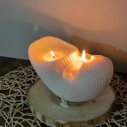 شمع دستساز مدل حلزون با سوخت بسیار عالی و بالا مناسب شمع تراپی قابل سفارش در رنگ های خاکی سفید و طوسی