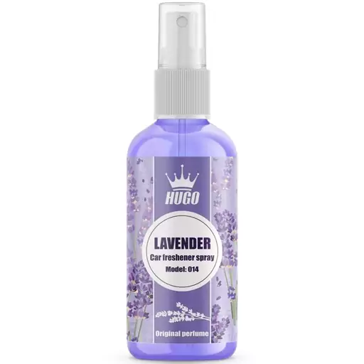 اسپری خوشبو کننده خودرو هوگو رایحه لاوندر مدل 014 حجم 50 میلی لیتر  Hugo car freshener spray lavender scent model 014 