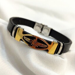 دستبندچرمی مردانه دستبند اسپرت طرح فروهر محصول شماره 41