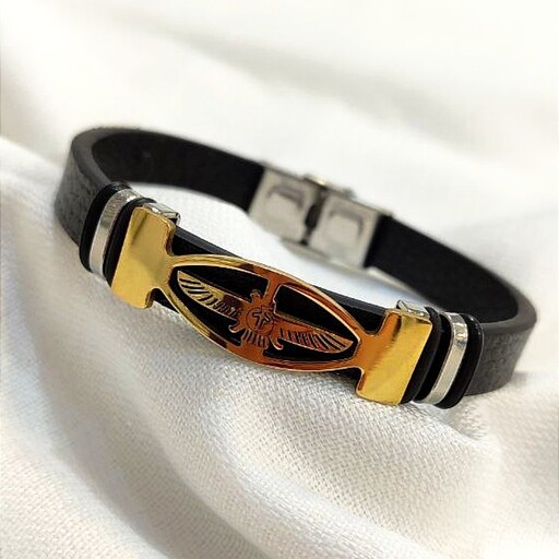 دستبندچرمی مردانه دستبند اسپرت طرح فروهر محصول شماره 41