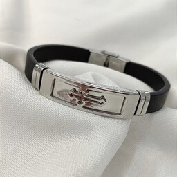 دستبندچرمی مردانه دستبند اسپرت طرح صلیب محصول شماره 37