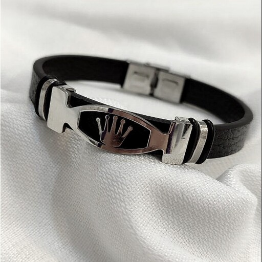 دستبندچرمی مردانه دستبند اسپرت طرح رولکس محصول شماره 40