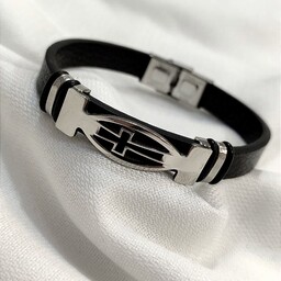 دستبندچرمی مردانه دستبند اسپرت طرح صلیب محصول شماره 44