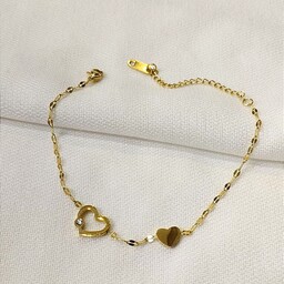 دستبند زنانه استیل دستبند ظریف دخترانه رنگ طلایی