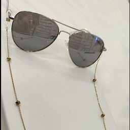 بند عینک استیل تزئین شده با مرواریدهای طلایی