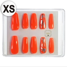 ناخن مصنوعی مدل نارنجی کد10 سایز X Small بسته ده عددی