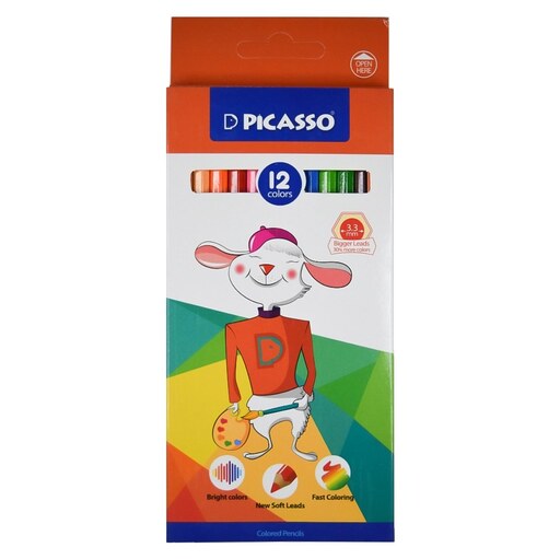 مداد رنگی 12 رنگ پیکاسو مدل Gol- 12- c طرح جلد خرگوش