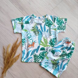 لباس بچگانه ست تیشرت و شلوارک دخترانه پسرانه هاوایی