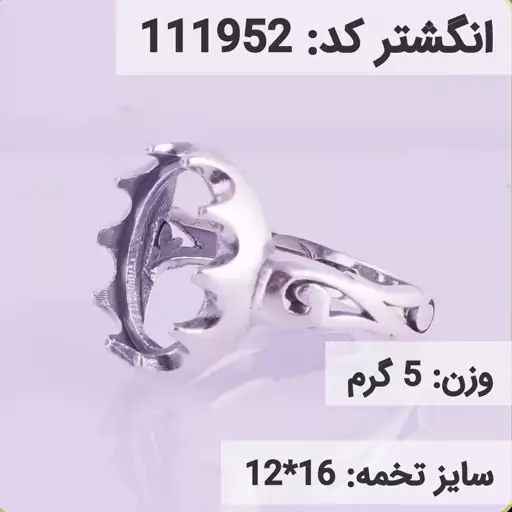  انگشتر نقره رکاب خالی مردانه اکسید سیاه قلم کد 111952