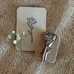 مهر دستساز گل مینیمال 3 سانتی مناسب زیبا کردن بسته کاغذ پارچه کاغذکادو هدیه تگ گیفت کارت جعبه باکس کارتن  