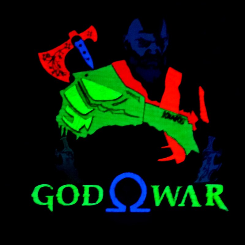 تابلو بلک لایت طرح GOD OF WAR
