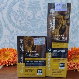 شامپو و ماسک مو لایتنس آرگان بدون سولفات اسلواکی lightness-argan-oil-shampoo-mask
