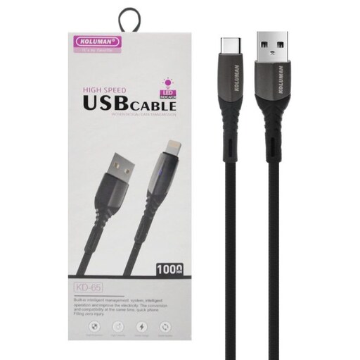 کابل تبدیل USB به microUSB کلومن مدل KD-65 طول 1 متر مشکی 7 روز تضمین بازگشت کالا