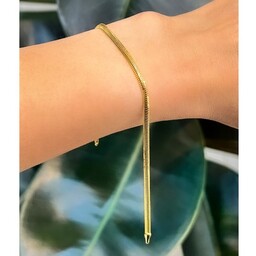 دستبند پوست ماری هرینگبون طلایی استیل کاملا رنگ ثابت زنانه و دخترانه