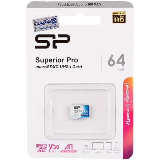 رم میکرو 64 گیگ سیلیکون پاور Silicon Power Superior Pro A1 V30 U3 100MB s