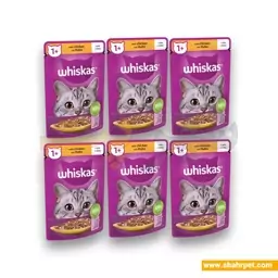 پوچ گربه ویسکاس مدل Chicken وزن 85 گرم بسته 6 عددی