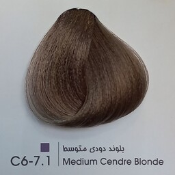 رنگ موی حرفه ای لیونل کالر بلوند دودی متوسط C6  7  1 حجم 100 میل