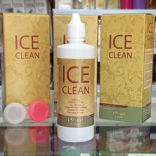 مایع لنز آیس کلین C1 ICE CLEAN حجم 150 میل به همراه جا لنزی