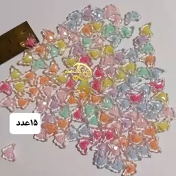 مهره طرح پروانه رنگی رنگی پک 15عددی