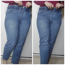 شلوار جین زنانه کمرکش سایز بزرگ سنگشور بیگ سایز 48،50