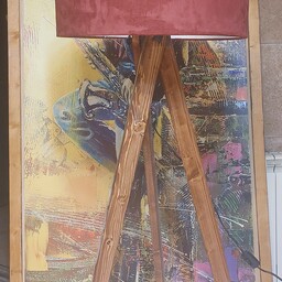 آباژور ایستاده سه پایه چوب (6 سانت) با رنگبندی متنوع پایه و کلاهک