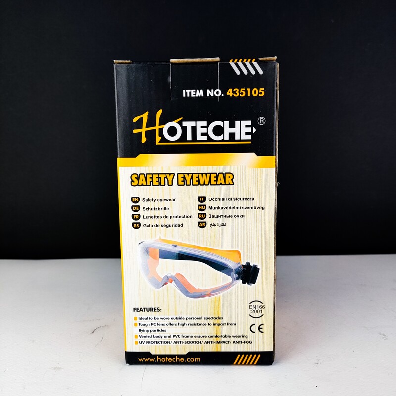 عینک ایمنی - شفاف - موتوری - ضد ضربه و حرفه ای (هوتچ)(Hoteche)(435105)