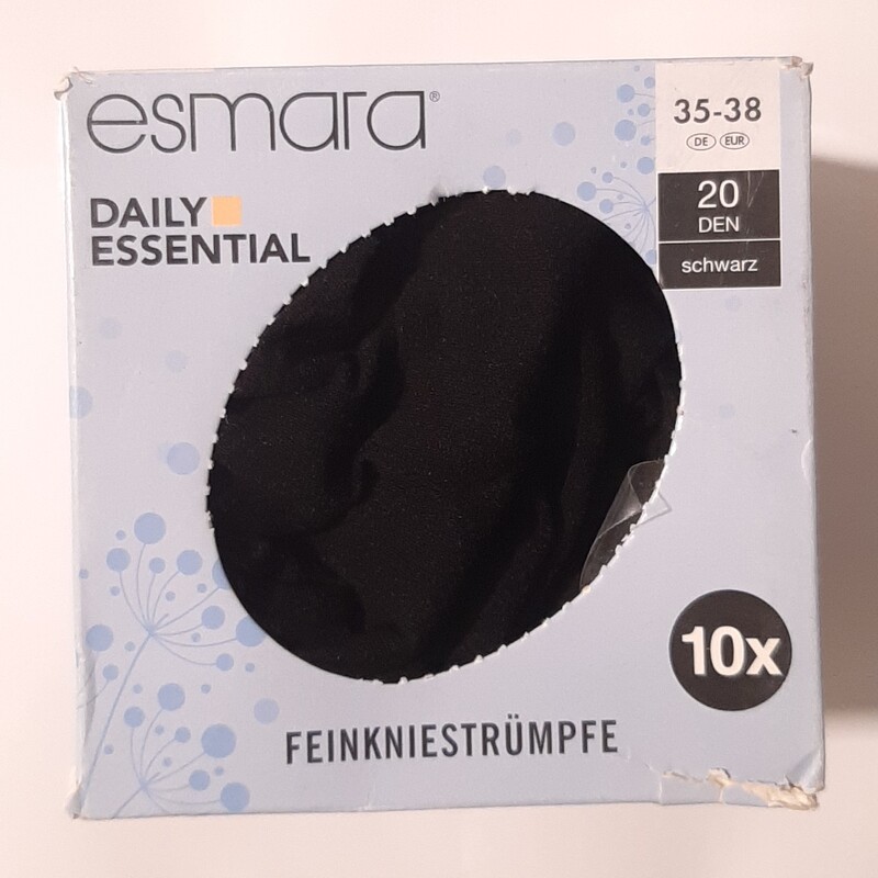 پک 10 عددی جوراب نازک پازین مشکی زنانه اسمارا ESMARA آلمان با ضخامت 20 سایز 35-38 (ارسال رایگان)