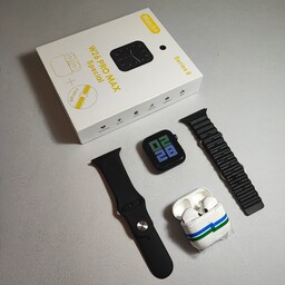 پک ساعت هوشمند w26 pro max همراه ایرپاد پرو طرح اپل و یک بند اضافه
