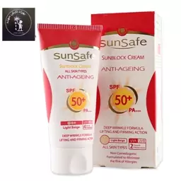 کرم ضد آفتاب ضد چروک انواع پوست بژ روشن SPF50 سان سیف 50 میل