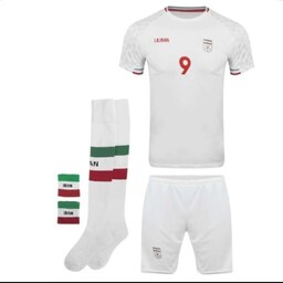 ست لباس ورزشی پسرانه تیم ملی ایران مدل جام جهانی2022 با طرح سردار و طارمی