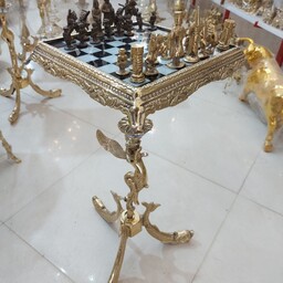 میز شطرنج برنزی تنه فرشته همراه با مهره