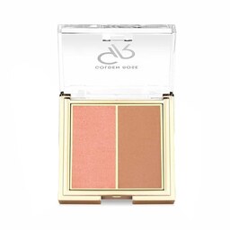 پالت رژ گونه دو رنگ گل دن رز مدل ICONIC DUO شماره 01 رنگ ROSE  NUDE