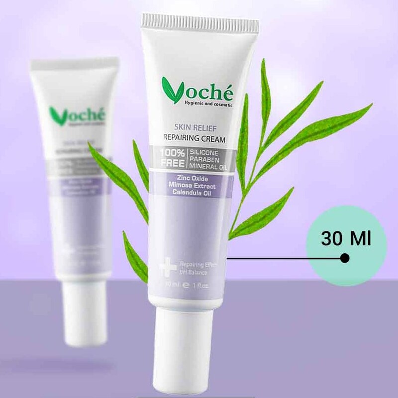 کرم ترمیم کننده پوست وچه مدل Zinc oxide حجم 30 میلی لیتر skin relief repairing cream VOCHE