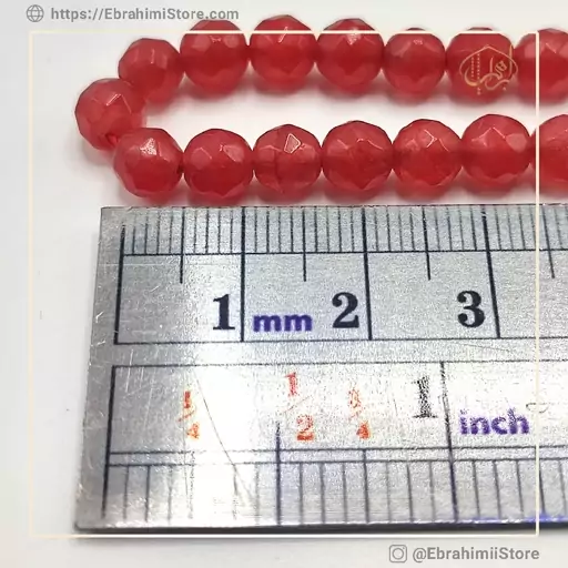     تسبیح جید تراش رنگی 6 میل 100 تایی  قرمز
