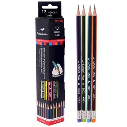 مداد  مشکی  2 عدی  school max  با نوک روان و پر رنگ