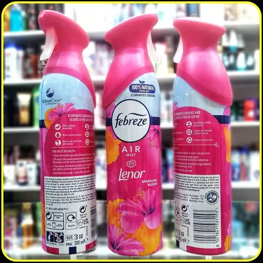 اسپری febreze با رایحه شکوفه درخشان هم خوشبو میکنه و هم رایحه بد محیط رو از بین می بره (300میل) 