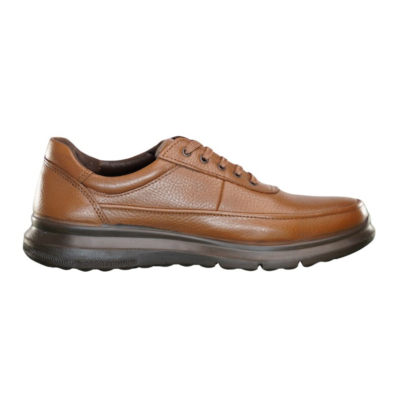 کفش طبی اداری مردانه برند فرزین مدل پولاپ  چرم طبیعی در دو رنگ عسلی و مشگی سایزبندی 40 تا 45 بندی و کشی 