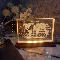 چراغ خواب فانتزی طرح نقشه جهان ابعاد 10 در 15 سانت