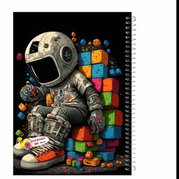 دفتر مشق 60 برگ گلبرگ جلد طلقی طرح فضانورد کد 2081