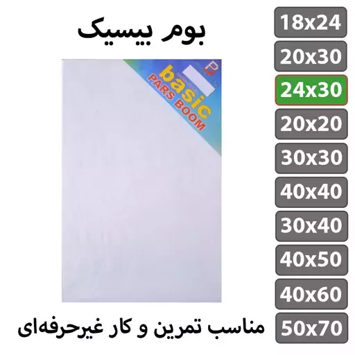 بسته 2 عددی بوم نقاشی سایز 24 در 30 سانتی متر مدل بیسیک پارس بوم