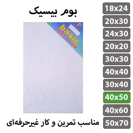 بسته 2 عددی بوم نقاشی سایز 40 در 50 سانتی متر مدل بیسیک پارس بوم