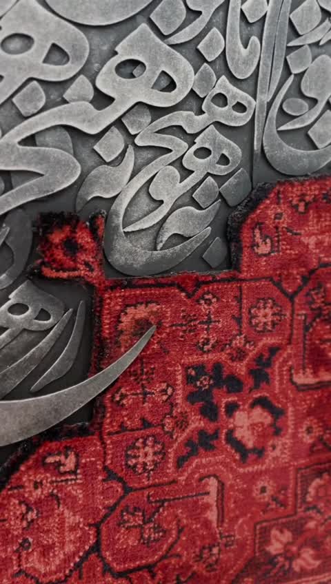 تابلو فرش حروف کالیگرافی . هیچ 