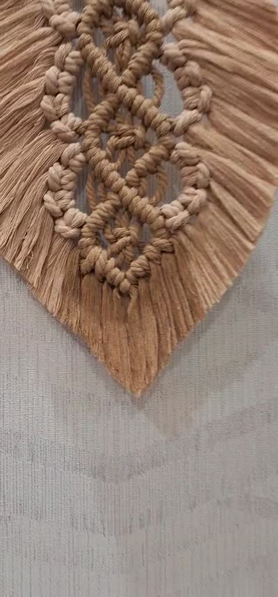 برگ مکرومه رنگ کرم نسکافه ایی