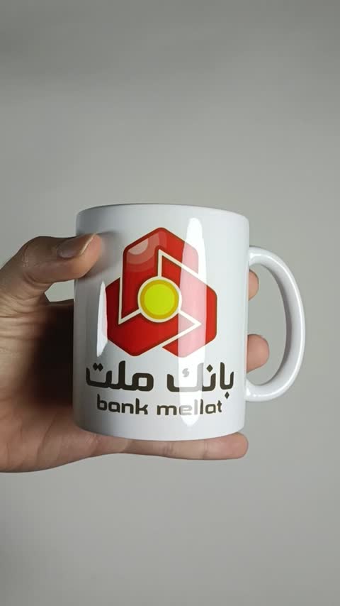 پرچم رومیزی بانک ملت (Bank Mellat) - ریشه تک(رنگ انتخابی) ساتن پایه سنگی